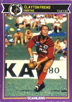 1987 Scanlens Rugby League #73 Clayton Friend Front